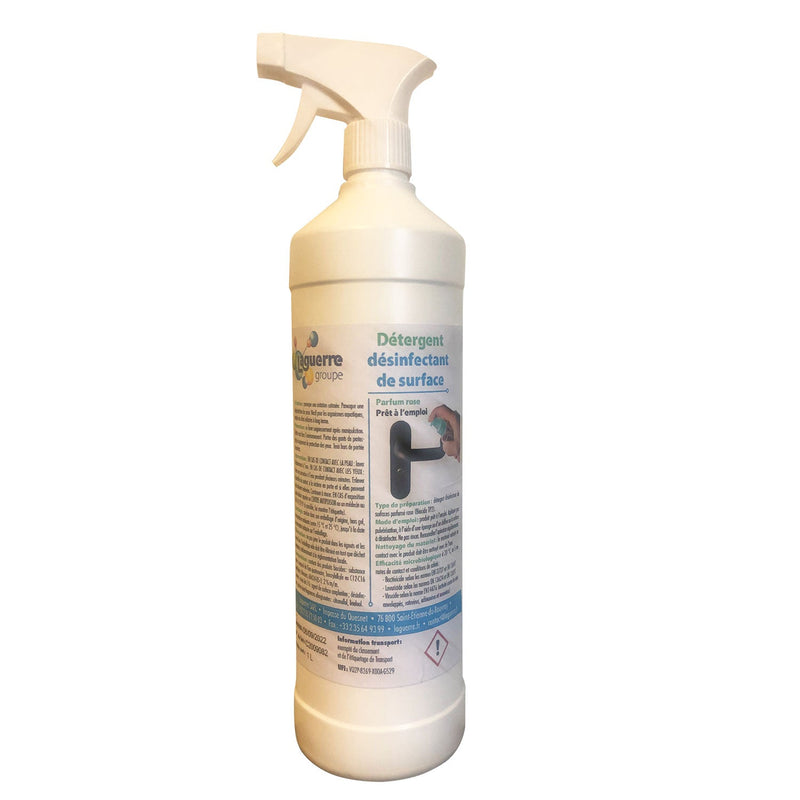 Détergent désinfectant de surface parfum rose 15x1L à pompe